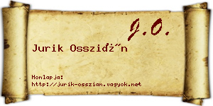 Jurik Osszián névjegykártya
